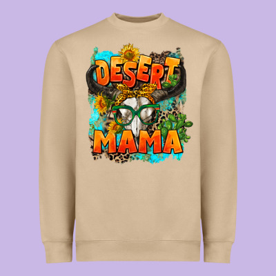 Desert Mama   Leopard Heavyweight Sweatshirt Designed By Adodesignshop
