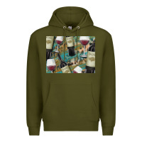 Army Green California Wine with Leopard Background Premium Hoodie - Bettercallsaul