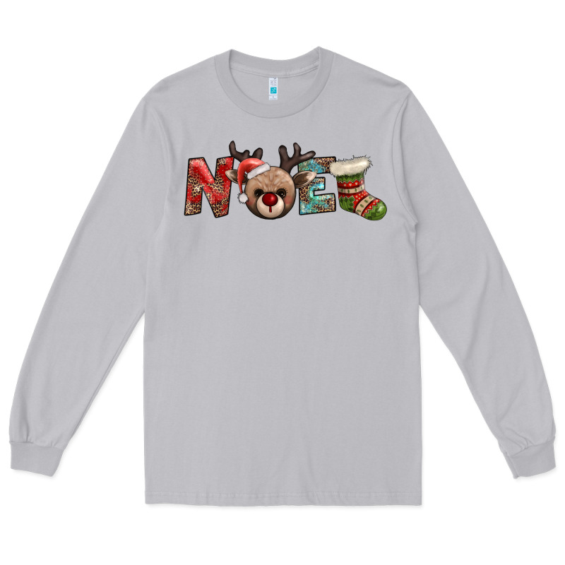Noel With Sock And Reindeer Long Sleeve Tee by AdoDesignShop | Teevron