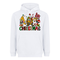 White I Dig Christmas Heavyweight Hoodie - MaliasSmallBusiness