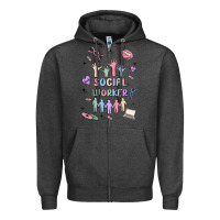Charcoal Heather social worker Zipper Hoodie - MaliasSmallBusiness