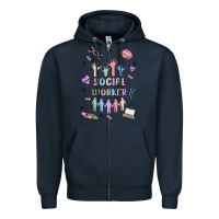 Navy social worker Zipper Hoodie - MaliasSmallBusiness