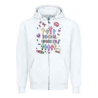 White social worker Zipper Hoodie - MaliasSmallBusiness