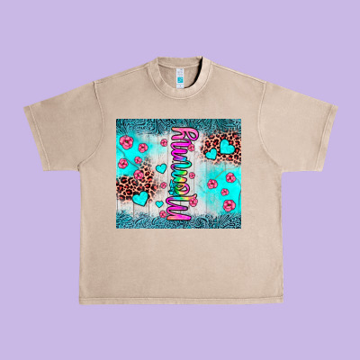 Mommy Leopard Turquoise Urban Heavy Tee Designed By Jahusdesignshop