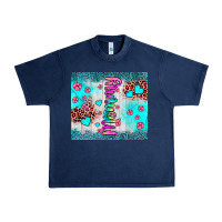 Navy mommy leopard turquoise Urban Heavy Tee - JahusDesignShop