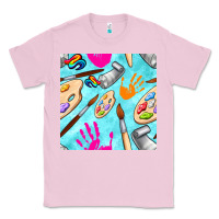 Bubblegum Pink find art class seamless pattern Classic Tee - BundleAndBundleShop