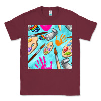 Burgundy find art class seamless pattern Classic Tee - BundleAndBundleShop