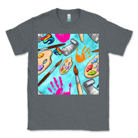 Charcoal Heather find art class seamless pattern Classic Tee - BundleAndBundleShop