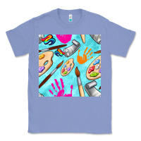 Colony Blue find art class seamless pattern Classic Tee - BundleAndBundleShop