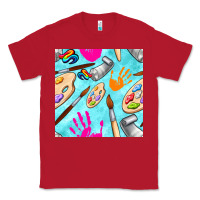 Red find art class seamless pattern Classic Tee - BundleAndBundleShop
