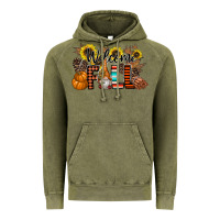 Vintage Olive Welcome Fall Pumpkin Vintage Hoodie - CowhideDigitalArt