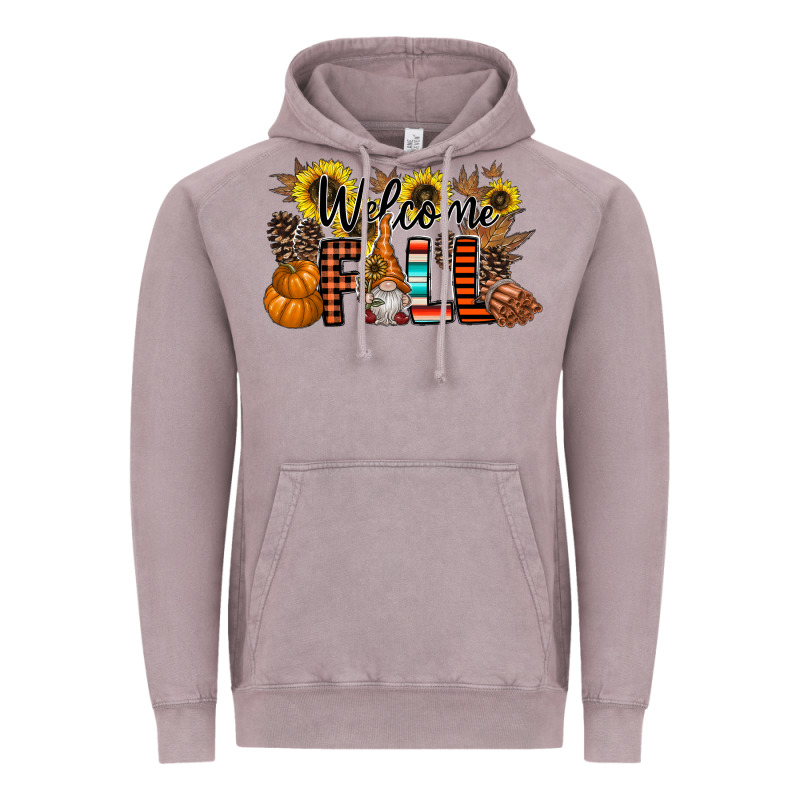 Welcome Fall Pumpkin Vintage Hoodie by CowhideDigitalArt | Teevron