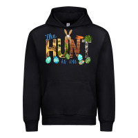 Black The hunt is on with eggs Easter Day Urban Hoodie - HowdyJamesFarm