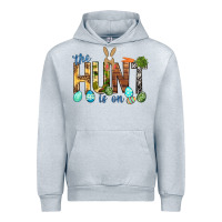 Heather Grey The hunt is on with eggs Easter Day Urban Hoodie - HowdyJamesFarm