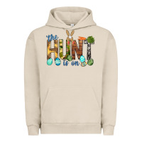 Pigment French Oak The hunt is on with eggs Easter Day Urban Hoodie - HowdyJamesFarm