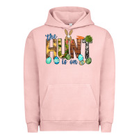 Pigment Salmon The hunt is on with eggs Easter Day Urban Hoodie - HowdyJamesFarm