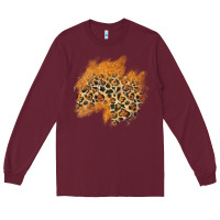 Burgundy leopard glitter patch Long Sleeve Tee - AdoDesignShop