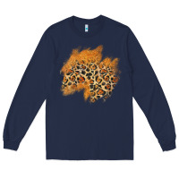 Navy leopard glitter patch Long Sleeve Tee - AdoDesignShop