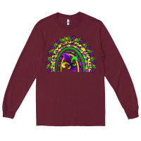 Burgundy mardi gras rainbow Long Sleeve Tee - AdoDesignShop