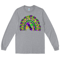 Heather Grey mardi gras rainbow Long Sleeve Tee - AdoDesignShop