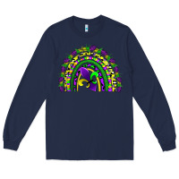 Navy mardi gras rainbow Long Sleeve Tee - AdoDesignShop