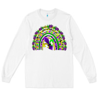 White mardi gras rainbow Long Sleeve Tee - AdoDesignShop