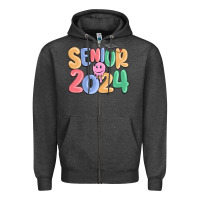 Charcoal Heather senior 2024 Zipper Hoodie - MaliasSmallBusiness