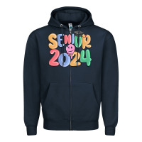 Navy senior 2024 Zipper Hoodie - MaliasSmallBusiness