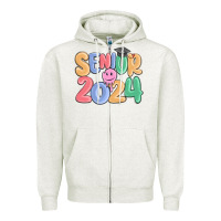 Oatmeal Heather senior 2024 Zipper Hoodie - MaliasSmallBusiness