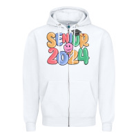 White senior 2024 Zipper Hoodie - MaliasSmallBusiness