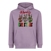 Lavender Merry Christmas skeleton hands Heavyweight Hoodie - NancyCooperArtShop
