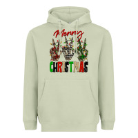 Matcha Merry Christmas skeleton hands Heavyweight Hoodie - NancyCooperArtShop