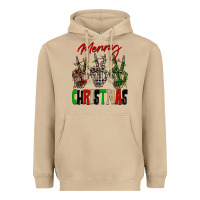 Mushroom Merry Christmas skeleton hands Heavyweight Hoodie - NancyCooperArtShop