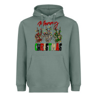 Sage Merry Christmas skeleton hands Heavyweight Hoodie - NancyCooperArtShop