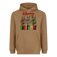 Toasted Coconut Merry Christmas skeleton hands Heavyweight Hoodie - NancyCooperArtShop