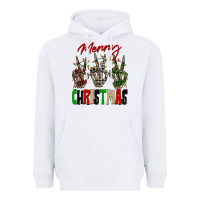 White Merry Christmas skeleton hands Heavyweight Hoodie - NancyCooperArtShop