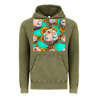 Vintage Olive hedgehog western seamless pattern Vintage Hoodie - HRA Design Shop