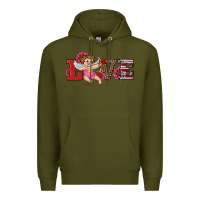 Army Green valentine's day cupid sunflowers love Premium Hoodie - RanaPortraitStore