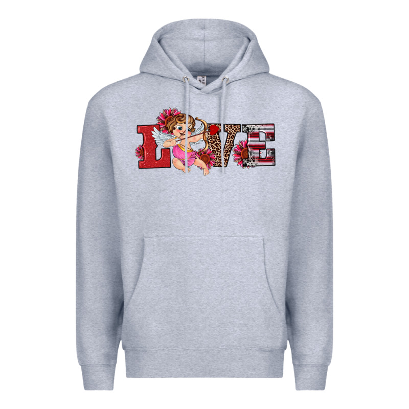 Valentine's Day Cupid Sunflowers Love Premium Hoodie by RanaPortraitStore | Teevron