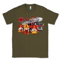 Army Green fire truck gnomes Classic Tee - Artiststas