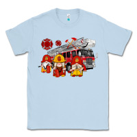 Dusty Blue fire truck gnomes Classic Tee - Artiststas