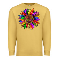 Antique Gold Pride LGBTQ+ Sunflower With Peace Premium Sweatshirt - BundleAndBundleShop
