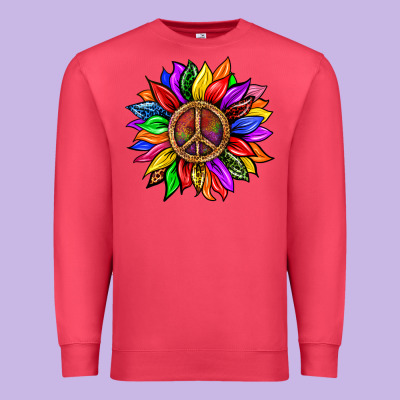 Pride Lgbtq+ Sunflower With Peace Premium Sweatshirt Designed By Bundleandbundleshop
