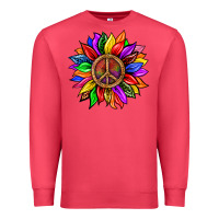 Cardinal Pride LGBTQ+ Sunflower With Peace Premium Sweatshirt - BundleAndBundleShop