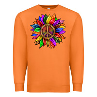 Carrot Pride LGBTQ+ Sunflower With Peace Premium Sweatshirt - BundleAndBundleShop