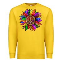 Lemon Pride LGBTQ+ Sunflower With Peace Premium Sweatshirt - BundleAndBundleShop