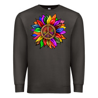Smoke Pride LGBTQ+ Sunflower With Peace Premium Sweatshirt - BundleAndBundleShop