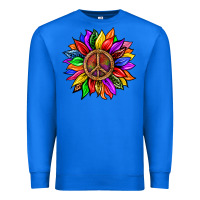 True Royal Pride LGBTQ+ Sunflower With Peace Premium Sweatshirt - BundleAndBundleShop