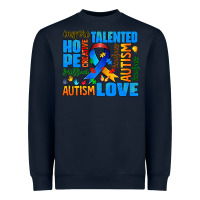 Navy autism  words Heavyweight Sweatshirt - AdoDesignShop
