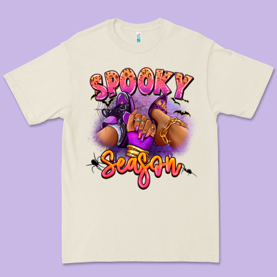 Premium Tee Spooky season sneaker and heel afro woman